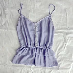 Tobi Double Ruffle Lavender Tank - Size Small